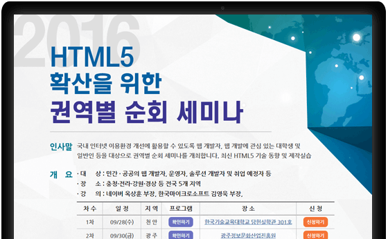 KISA HTML5 권역별 순회 세미나 2016